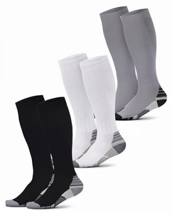 Customized Unisex Winter Compression Socks Non-Slip <b>Knee</b> <b>High</b> Striped Breathable Warm Sweat-Absorbent Polyester Cotton Spandex - Product Image 1