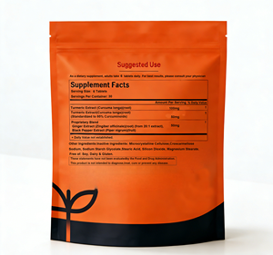 Suplemento de Cúrcuma, Curcumina, Jengibre y Pimienta Negra con BioPerine en Tabletas, Marca Blanca OEM ODM, para Energía, Salud Ósea y Articular - Product Image 2