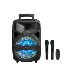 cheap price 8 inch trolley Altavoz outdoor active portable wireless blue tooth party speaker with led light