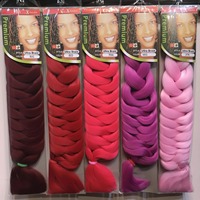 Perruque synthétique en fibre chimique lisse géante africaine de 100g, 24 pouces, emballage sur carte en papier, extension de cheveux multicolores en gros