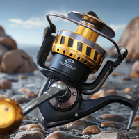 Moulinet de pêche HASIDA EB7000 robuste en métal plein pour la pêche en mer, jigging et trolling, corps en acier inoxydable (SS) Al-Si-Cu-Mg, poids lourd