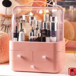 Boîte de rangement cosmétique avec tiroirs, organiseur de maquillage en plastique, support de bureau pour soins de la peau, rouge à lèvres, crème pour le visage, tiroir à couvercle rabattable - Product Image 5