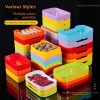 Assiettes rectangulaires empilables en mélamine imitation porcelaine pour buffet, barbecue, brochettes, usage commercial en restaurant