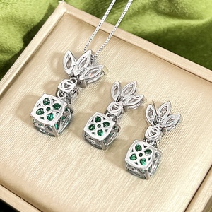 High Quality Eco-friendly Copper Jewelry Set Non Tarnish 12*12-10*10mm Yellow Zircon <b>Delicate</b> Durable Fashion Jewelry Set - Product Image 6