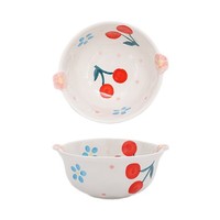 Joli bol à yaourt en céramique sous glaçure de haute qualité, vaisselle domestique, assiette, plat à soupe, plat à nouilles, ensemble de bols à mélanger avec cuillère