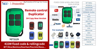 Transmisor RF Impermeable, Clonador de RF, Aprendizaje de Código Fijo, Duplicador de Control Remoto para Puerta de Garaje, Interruptor de 433mhz YET2129