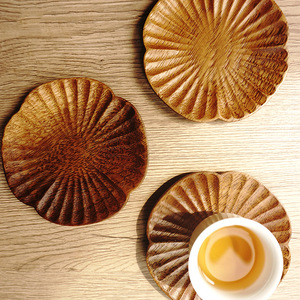 Walnut Wood Coaster Irregular Shape Heat Resistant Kung Fu <b>Tea</b> Tray For Afternoon <b>Tea</b> Solid Color <b>Tea</b> <b>Set</b> Accessory - Product Image 3