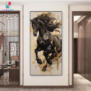 UNIART Custom <strong>Extra</strong> <strong>Large</strong> Modern <strong>Canvas</strong> Horse Painting Wall <strong>Art</strong> Crystal Porcelain <strong>Canvas</strong> Oil Painting Horse Wall <strong>Art</strong> with Frame - Product Image 3