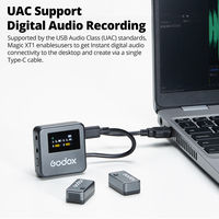 Godox Magic XT1 micrófono inalámbrico profesional al aire libre grabación en vivo doble reducción de ruido collar clip radio