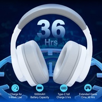Casque de jeu sans fil 2.4G pour Nintendo Switch,PS4,TV,PS4 Slim et PC, basses profondes et oreillettes rotatives en métal