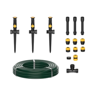 Système d'irrigation pour jardin, goupille en plastique avec raccord de tuyau à 3 voies, bouchon d'extrémité réglable, 120m² - Product Image 3