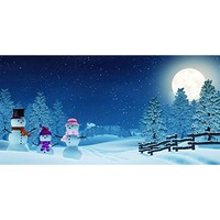 Fond de photographie rustique de Noël avec porte de grange en bois, scène de neige, sapin de Noël, boîte cadeau, toile de fond photo, bannière de fête personnalisable
