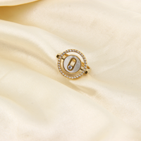 Vente en gros directe d'usine, bague en acier inoxydable plaqué or 14 carats, bijoux de mode pour cadeau, personnalisation, hypoallergénique, haute qualité