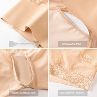Culotte gainante haute compression personnalisée avec dentelle pour femme, rehausse les hanches et les fesses, effet fessier galbant