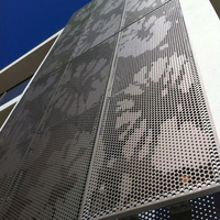 Système de bardage extérieur pour bâtiment, panneau perforé décoratif en aluminium creux, revêtement PVDF, classe ignifuge, pour auvent extérieur