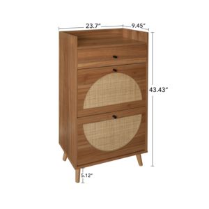 ตู้รองเท้า MDF 2ประตูทันสมัย dB ห้องนั่งเล่นและเฟอร์นิเจอร์ห้องนอนพร้อมชั้นวางรองเท้าไม้สำหรับเข้าบ้าน - Product Image 5