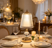 Lampe de table décorative moderne minimaliste, rechargeable par USB, LED, lumière d'ambiance de chevet, commande tactile, fer et acrylique haut de gamme