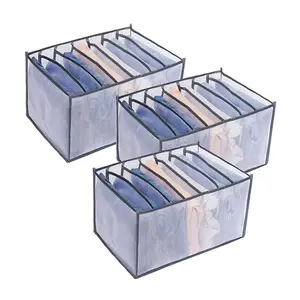 7 отсеков шкаф с выдвижными ящиками для хранения складной прочный комплект из 3 предметов, джинсовая Органайзер набор с разделителями