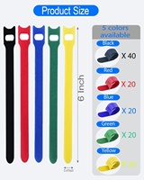 Attaches de câble en nylon réutilisables, auto-adhésives, double face, multicolores, réglables pour l'électronique, le PC et la gestion des câbles de bureau