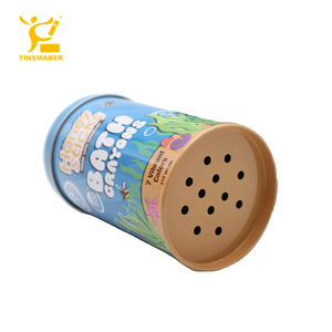 Tinsmaker Wholesale Round Crayon Pen <strong>Pencil</strong> Metal <strong>Tin</strong> Box for Children With Holes in Packaging Bottom <strong>Tin</strong> - Product Image 1
