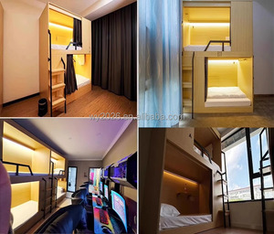 Современные двухъярусные кровати из массива дерева для студенческих общежитий, апартаментов и капсульных отелей для киберспорта - Product Image 6