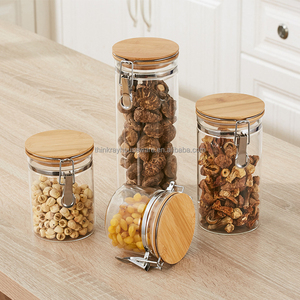 Amazons-recipiente transparente <span class=keywords><strong>de</strong></span> vidrio <span class=keywords><strong>de</strong></span> borosilicato <span class=keywords><strong>para</strong></span> almacenamiento <span class=keywords><strong>de</strong></span> alimentos, recipiente con abrazadera <span class=keywords><strong>de</strong></span> bloqueo hermético, tapa <span class=keywords><strong>de</strong></span> bambú, gran oferta - Product Image 4