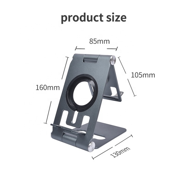 2026 New Arrival Portable ODM OEM Foldable Aluminum Height Adjustable Phone Holder Stand for Office Kitchen Home Desk