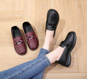 Zapatos Planos de Alta Calidad para Mujer, Cómodos, de Cuero Sintético Negro, con Punta Descubierta, Estilo Slip-On - Product Image 5