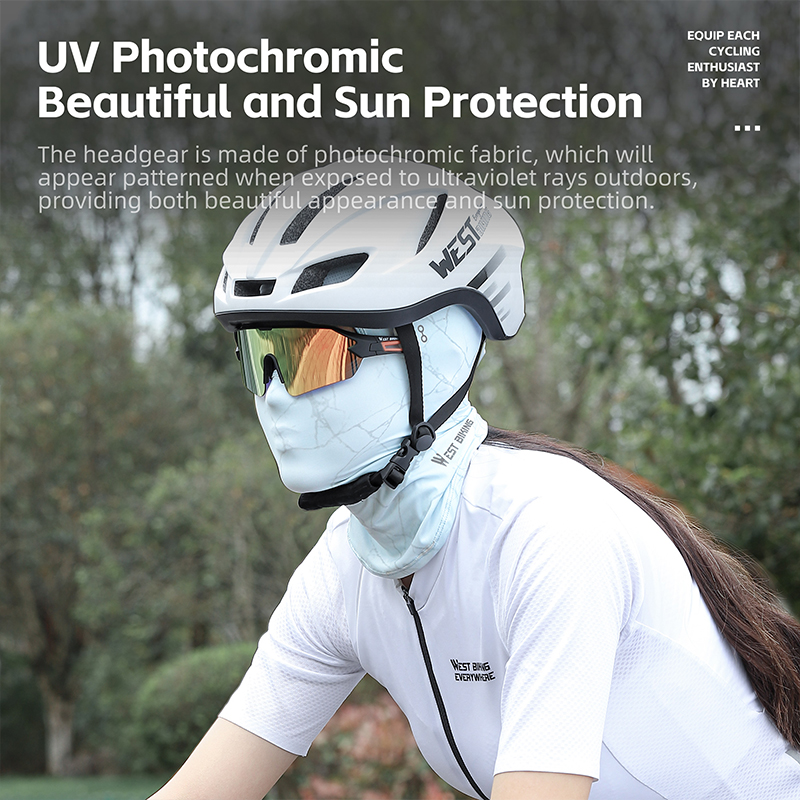 WEST BIKING Sommer professionelle sonnensichere Kopfschutz  UV-Photochrome-Eis-Seidenmaske mit Brillenlchern Design Radsport- Gesichtsschutz| Alibaba.com