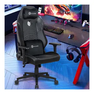 Grosir kustom kursi putar kulit hitam premium kursi permainan komputer dapat dilepas untuk kursi gaming gamer dengan bantal magnetik