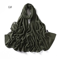 2024 Voile Mousseline Mat Opaque Musulman 180*70 cm Grande Vente Excellente Qualité Hijab Instantané en Mousseline Châle Luxe Muslin Mat