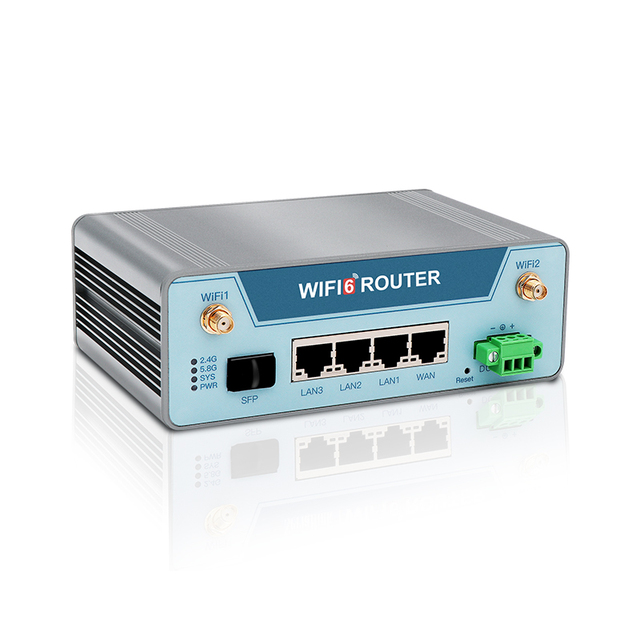 SERIALLINK Enterprise-grade WiFi router 2x2 2.4G/5.8G WI-FI6 4X1000M LAN Ports 1xSFP Port 48VPOE output Optional DC12-55V input