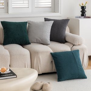 Modern Corduroy Pillowcase Rectangle Solid <b>Navy</b> <b>Blue</b> Breathable Home Decor <b>Cushion</b> Cover For Living Room Bedroom Sofa - Product Image 4
