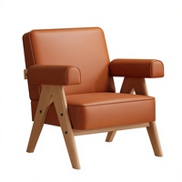 Fauteuil individuel résistant aux griffures de chat, fauteuil rembourré avec pieds en bois massif pour salon, café, réception