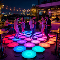 Piste de danse LED portable 16RGB avec capteur de mouvement, étanche, ronde, pour scène, parc, club, bar, soirée, boîte de nuit, décorations de mariage
