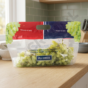 Green Seedless Grape <b>Packaging</b> <b>Bag</b> Produce Of India Food Grade LDPE Side Gusset With Handle - Product Image 3