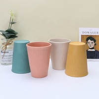 4 pièces de paille de blé respectueux de l'environnement, tasse à boire réutilisable, indéchirable avec Logo, nouveauté