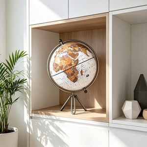 Globo Terráqueo <span class=keywords><strong>de</strong></span> Papel <span class=keywords><strong>de</strong></span> 20 cm, Globo Terráqueo con Mapa en Inglés y Base <span class=keywords><strong>de</strong></span> Trípode Metálico, Globo Terráqueo Giratorio Vintage para Educación y Decoración del Hogar - Product Image 3