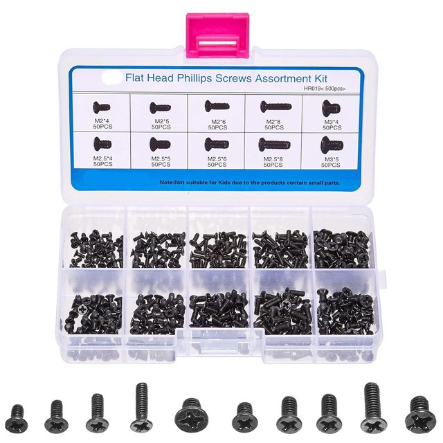500PCS M2 M2.5 M3 Cross Countersunk Head Laptop Repair Screw Set