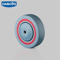 Roues pivotantes industrielles CASCOO en polypropylène de 4/5 pouces avec roulement à billes pour conteneurs à roulettes en treillis métallique
