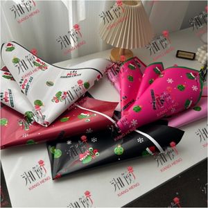 Latest Design Green Grinch Coated PE Waterproof Double-Sided Floral <b>Wrapping</b> <b>Paper</b> for Christmas Gift Flowers - Product Image 3