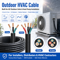 H07RN-F H05VV-F Mehradriges 600V Klimaanlagenkabel 3-adrig/4-adrig Außen-Gummi-PVC-Kabel für HVAC-Geräte