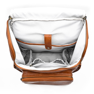 <span class=keywords><strong>Sac</strong></span> à <span class=keywords><strong>langer</strong></span> de voyage en cuir vegan gris vintage personnalisé de qualité supérieure avec logo - Product Image 2