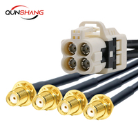 Arnés de Cableado Mini-Fakra Tipo B Blanco 4 en 1 Hembra LVDS, Conversión a Arnés de Cableado SMA/FAKRA Macho a Hembra