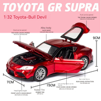 Modèle de voiture miniature en métal 1:32 Supra avec son et lumière, modèle de voiture en alliage à rétrofriction, jouet de supercar