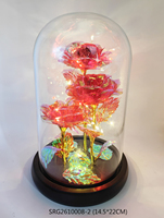 Boules en verre LED avec fleurs rouges pour la décoration de mariage et la décoration de la maison