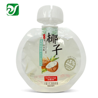 Pochette en forme de noix de coco, pochette jetable pour jus en forme de noix de coco, emballage imprimé pour yaourt, lait, boisson, sac à bec verseur