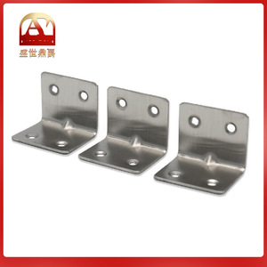 Supports d'angle en acier inoxydable, épaisseur 5 mm, finition brossée, quincaillerie de fixation à angle droit pour meubles et usage général - Product Image 5