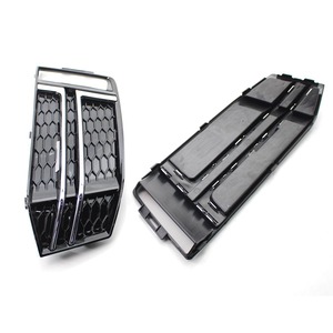 Audi A4 B9 Fog Light Bezel 8W0807681F Lower Grille 8W0807682F Glossy Black <b>ABS</b> Trim Cover 2016-2018 Sport Edition - Product Image 3