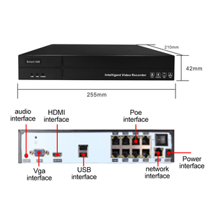 Cardweb 5MP อัจฉริยะแบบ8CH CR-NVR08 H.265, อัจฉริยะ POE HMDI P2P 2พอร์ต USB เอาต์พุต RCA NVR เครื่องบันทึกวิดีโอดิจิตอลอัจฉริยะ - Product Image 3